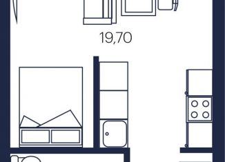 Квартира на продажу студия, 28.1 м2, Тюмень, улица Мелиораторов, 6А, Центральный округ