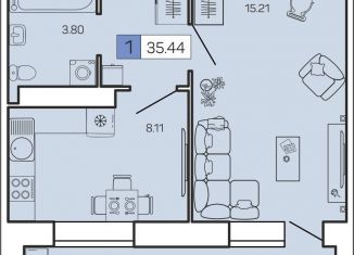 Продам 1-ком. квартиру, 35.4 м2, Архангельск, Октябрьский округ, улица Гагарина, 44