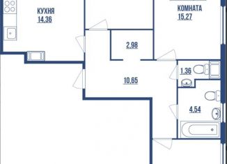 Трехкомнатная квартира на продажу, 77.3 м2, Санкт-Петербург, Студенческая улица, 14к2, Студенческая улица