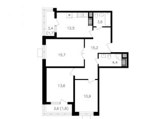 Продам 3-комнатную квартиру, 79.4 м2, Москва, метро Октябрьское поле