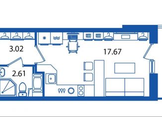 Продается квартира студия, 24.4 м2, Санкт-Петербург, ЖК Полис Приморский, проспект Авиаконструкторов, 61