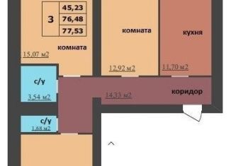Продается трехкомнатная квартира, 77.5 м2, Ярославская область