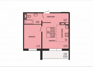 Продам 2-ком. квартиру, 43.1 м2, посёлок Западный