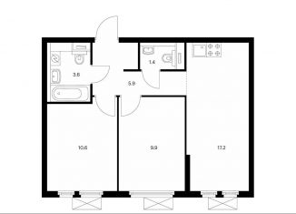 2-комнатная квартира на продажу, 48.6 м2, Котельники