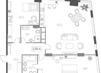 3-ком. квартира на продажу, 126.4 м2, Москва, Мытная улица, 40к2, ЖК Скай Хаус