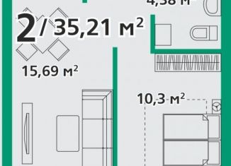 Продаю двухкомнатную квартиру, 35.2 м2, посёлок городского типа Берёзовка