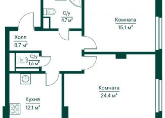 Продается 2-комнатная квартира, 67.8 м2, Самара, метро Российская