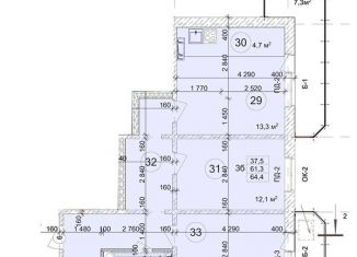 Трехкомнатная квартира на продажу, 64.4 м2, Хакасия