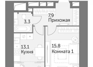 1-ком. квартира на продажу, 40.1 м2, Москва, ЖК Архитектор