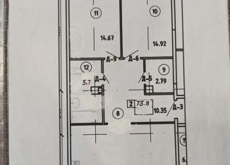 Продам 2-комнатную квартиру, 73.8 м2, Пушкин, улица Архитектора Данини, 5, ЖК Самое Сердце