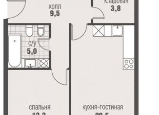 Продам 2-ком. квартиру, 51 м2, деревня Румянцево, улица Инженера Кнорре, 7к1, ЖК Хоумсити