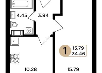 Продается 1-ком. квартира, 34.5 м2, Самара, метро Гагаринская