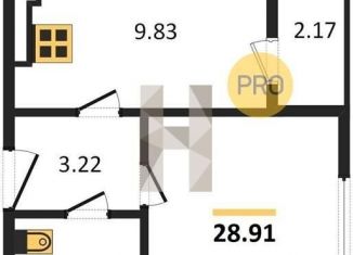 Продам 1-ком. квартиру, 28.9 м2, Калининград, ЖК Белый Сад, Интернациональная улица, 16