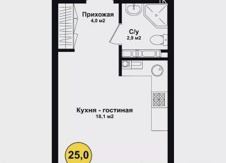 Квартира на продажу студия, 25 м2, Астрахань, Советский район