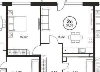 Продажа 2-ком. квартиры, 39.3 м2, Ростов-на-Дону, проспект Соколова, 68, ЖК Соколова, 68