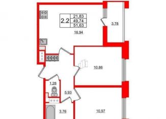 Продажа 3-ком. квартиры, 49.7 м2, Санкт-Петербург, метро Удельная, Светлановский проспект, 8