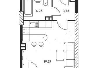 Продам квартиру студию, 31 м2, Ростов-на-Дону, Ашхабадский переулок, 2/46, ЖК Ленина, 46