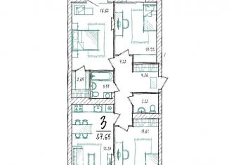 Продается трехкомнатная квартира, 87.7 м2, Тюмень, Калининский округ