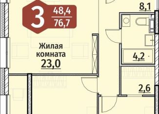 Продаю 3-ком. квартиру, 76.7 м2, Чебоксары, ЖК Олимп