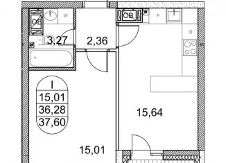 Аренда 1-комнатной квартиры, 37.6 м2, Москва, улица Юлиана Семёнова, 8к2, район Солнцево