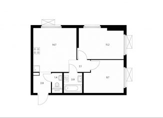 2-ком. квартира на продажу, 44.9 м2, Котельники, ЖК Кузьминский Лес