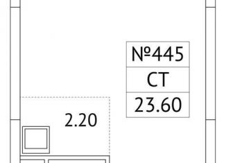 Квартира на продажу студия, 23.6 м2, рабочий посёлок Томилино, микрорайон Птицефабрика, 35к2