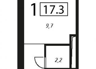 Квартира на продажу студия, 17.3 м2, Москва, Жигулёвская улица, 4к1, метро Кузьминки