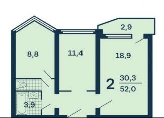 Продается двухкомнатная квартира, 53 м2, Красногорск, Красногорский бульвар, 50, ЖК Прибрежный