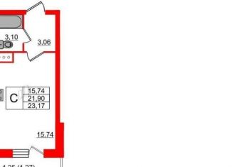 Продаю квартиру студию, 23.2 м2, Санкт-Петербург, Русановская улица, 20к3, ЖК Аквилон Скай