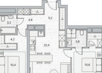 Продается 2-комнатная квартира, 66.6 м2, Москва, Береговой проезд, 3, ЖК Береговой