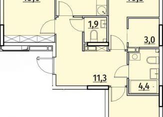 Продам 3-комнатную квартиру, 87.5 м2, Чебоксары, улица Энергетиков, поз4, ЖК Олимп