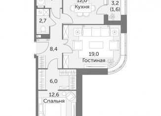 Продажа двухкомнатной квартиры, 66.5 м2, Москва, ЖК Режиссёр
