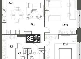 Продам трехкомнатную квартиру, 85.2 м2, Москва, проезд Серебрякова, 11-13к1, ЖК Сильвер