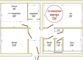 3-ком. квартира на продажу, 73 м2, Самара, Фасадная улица, 15, метро Алабинская