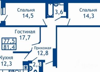 Продается 3-комнатная квартира, 81 м2, Екатеринбург, Библиотечная улица, 45, Библиотечная улица