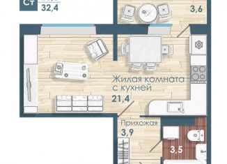 Продается 1-ком. квартира, 28.8 м2, Новосибирск, метро Площадь Маркса