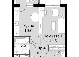 Продается 1-комнатная квартира, 35.4 м2, посёлок Развилка, ЖК Римский, Римский проезд, 7