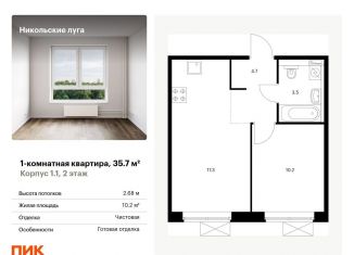1-комнатная квартира на продажу, 35.7 м2, Москва, станция Щербинка