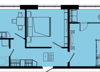 Продается 2-ком. квартира, 52.8 м2, Коммунар, Железнодорожная улица, 38