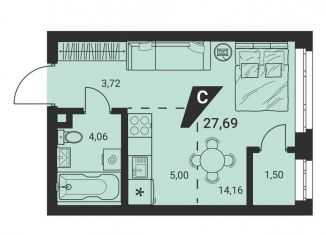 Продаю квартиру студию, 27.7 м2, Екатеринбург