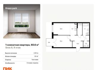 Однокомнатная квартира на продажу, 60.6 м2, Москва, метро Ботанический сад, Берёзовая аллея, 17к2