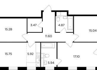 3-комнатная квартира на продажу, 96.4 м2, Москва, Нагорный район