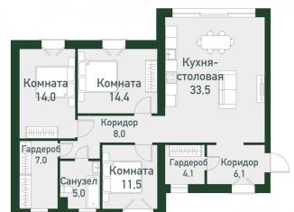 Продажа 3-комнатной квартиры, 100.5 м2, посёлок Западный
