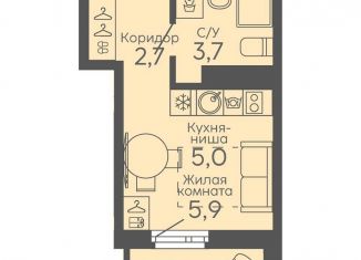 Продажа квартиры студии, 19 м2, Екатеринбург, Октябрьский район, жилой комплекс Новокольцовский, 6