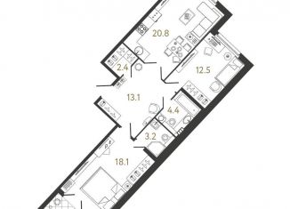 Продажа 2-комнатной квартиры, 74.5 м2, Санкт-Петербург, муниципальный округ Лиговка-Ямская
