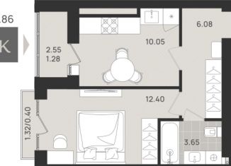 Продается 1-ком. квартира, 33.9 м2, Калининградская область