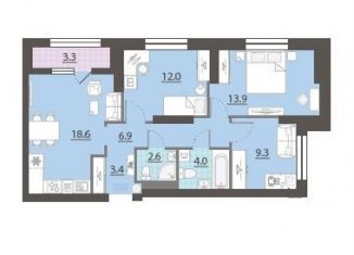 Продается 3-комнатная квартира, 72.4 м2, Екатеринбург, метро Динамо