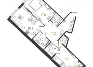 Продам двухкомнатную квартиру, 78.5 м2, Санкт-Петербург