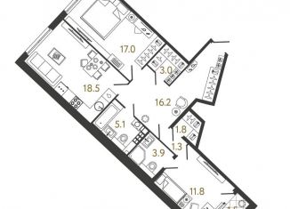 Продажа 2-комнатной квартиры, 78.6 м2, Санкт-Петербург, метро Площадь Александра Невского-2
