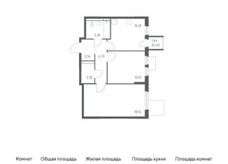 Продается двухкомнатная квартира, 53.4 м2, Московская область, жилой комплекс Мытищи Парк, к5